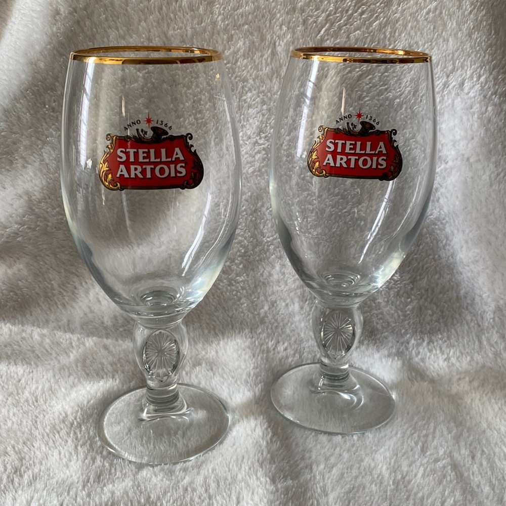 Stella Artois pair of 2 beer chalices